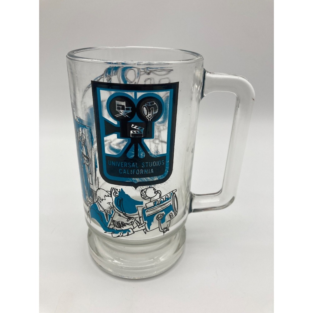Vintage Universal Studios California Glass Beer Mug Stein Movie Production Film